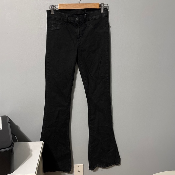 J. Brand jeans women’s size 6 size 27 black wax feel dry clean Flare - Picture 3 of 11